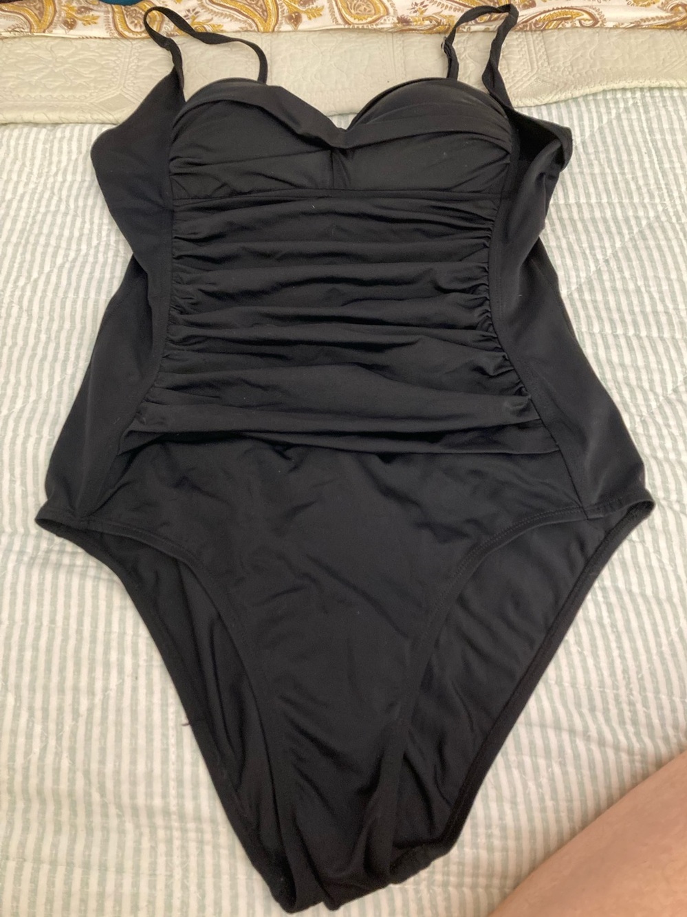 Figure Flattering! PERONA BLACK ONE PIECE SWIMSUIT SZ 10